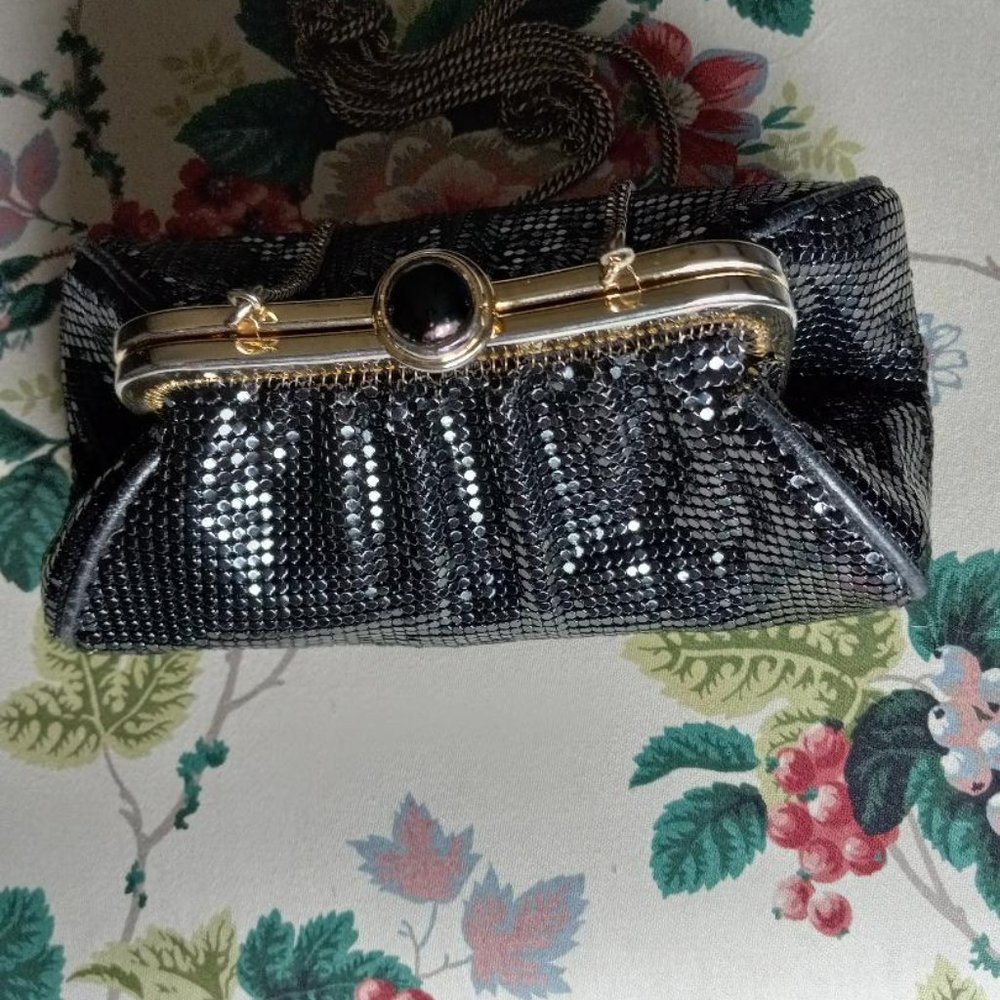 Vintage Whitnig and Davis Black Mesh Evening Bag.